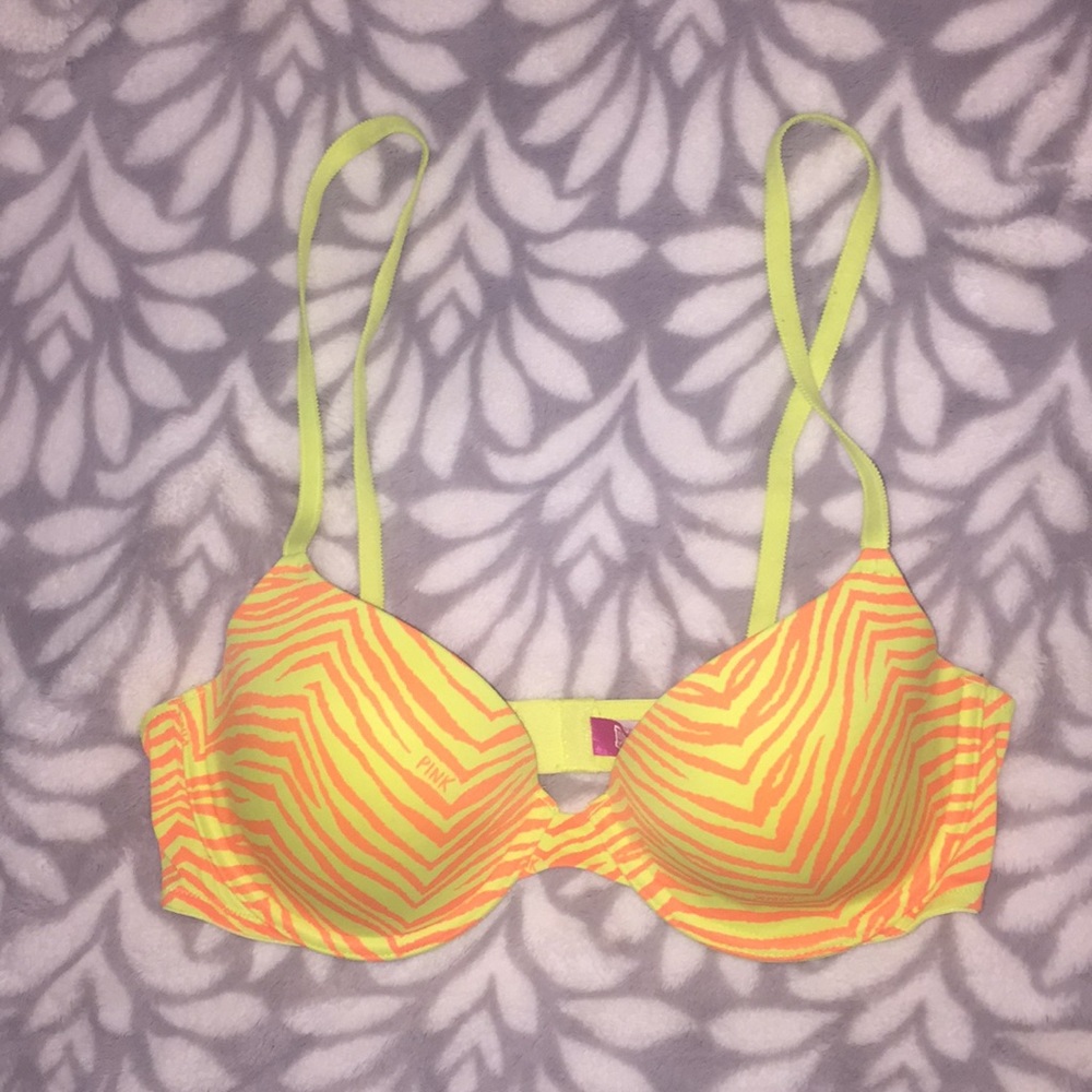 Victoria’s Secret Pink Bra, yellow and orange